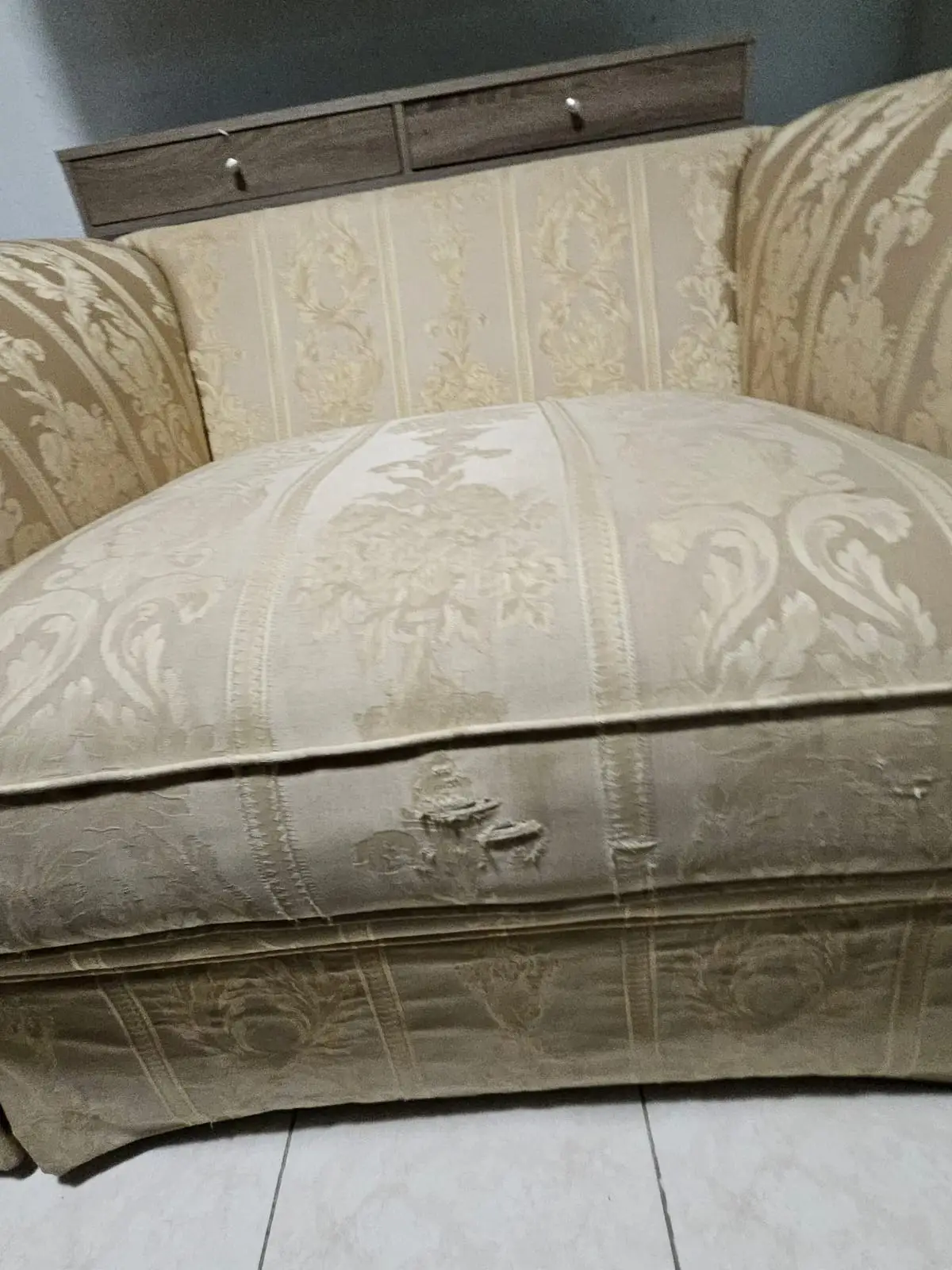 Sillón individual beige (tela damasco) — foto 5