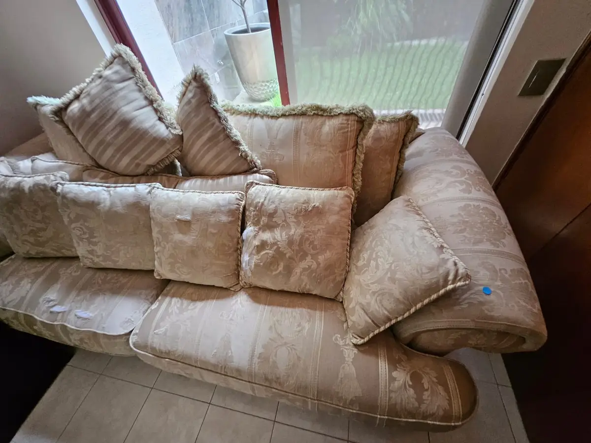 Juego de sala: sofá y sillón con cojines — foto 2