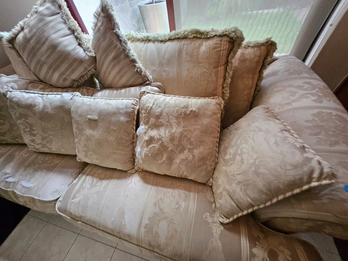 Juego de sala: sofá y sillón con cojines — foto 3